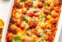 One-Pan Baked Gnocchi with Meatballs Recipe
