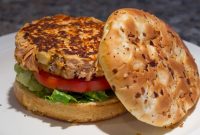 Grilled Salmon Burgers with Lemon-Dill Sauce