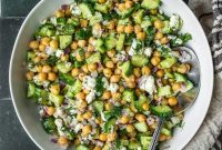 Mediterranean Cucumber, Chickpea and Feta Salad