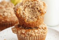 Banana Coffee Cake Muffins Recipe with Cinnamon Streusel