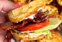 Candied Bacon BLT Sliders with Maple Glaze
