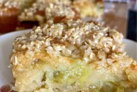 Lazy Daisy Rhubarb Oatmeal Cake Recipe