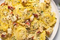 Homemade Lobster Ravioli Recipe with Cream Sauce