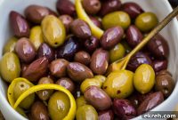 Warm Spiced Olives with Garlic, Lemon and Herbs