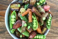 Roasted Vegetable Medley with Carrot Top Pesto