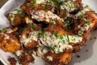 Crispy Nduja Chicken Wings with Parmesan Drizzle