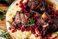 Braised Short Ribs with Pomegranate Glaze