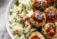 Classic Greek Chicken Meatballs with Tzatziki