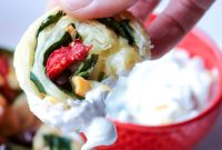 Greek Pinwheel Appetizers with Feta, Spinach and Herbs