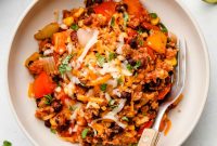Dump-and-Bake Mexican Stuffed Pepper Casserole Recipe