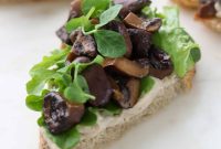 Balsamic-Glazed Mushroom Smorrebrod with White Bean Puree