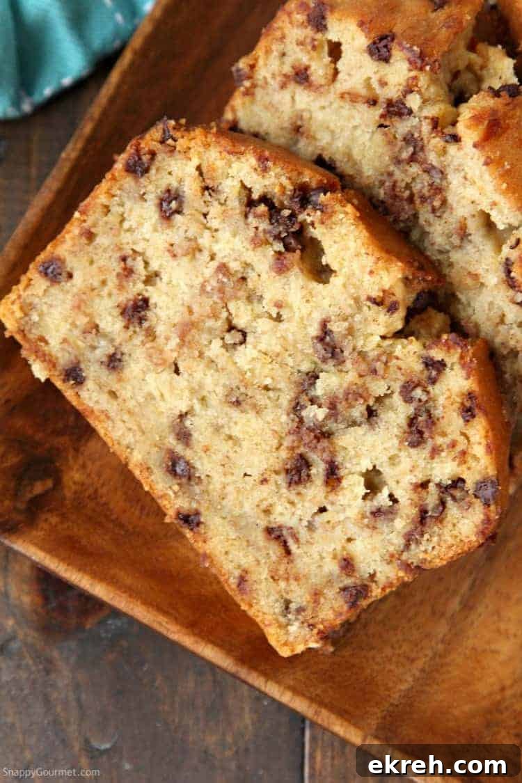 Easy Chocolate Chip Banana Bread Recipe - How to make the best banana bread with chocolate chips
