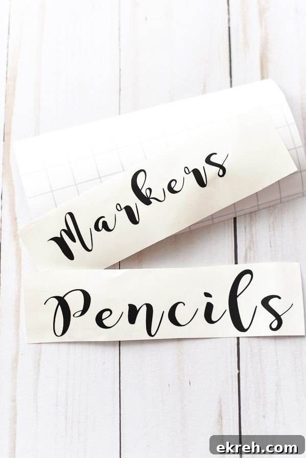 DIY Desk Organizer Ideas to Declutter Your Workspace 2 vinyl labels