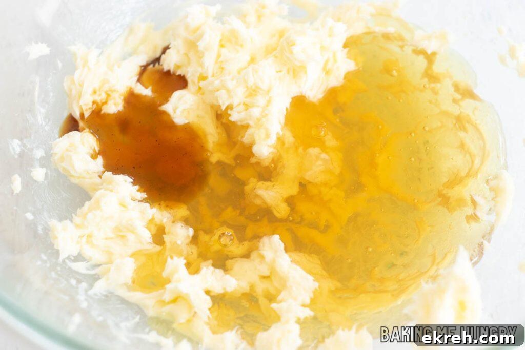 liquid ingredients added to bowl