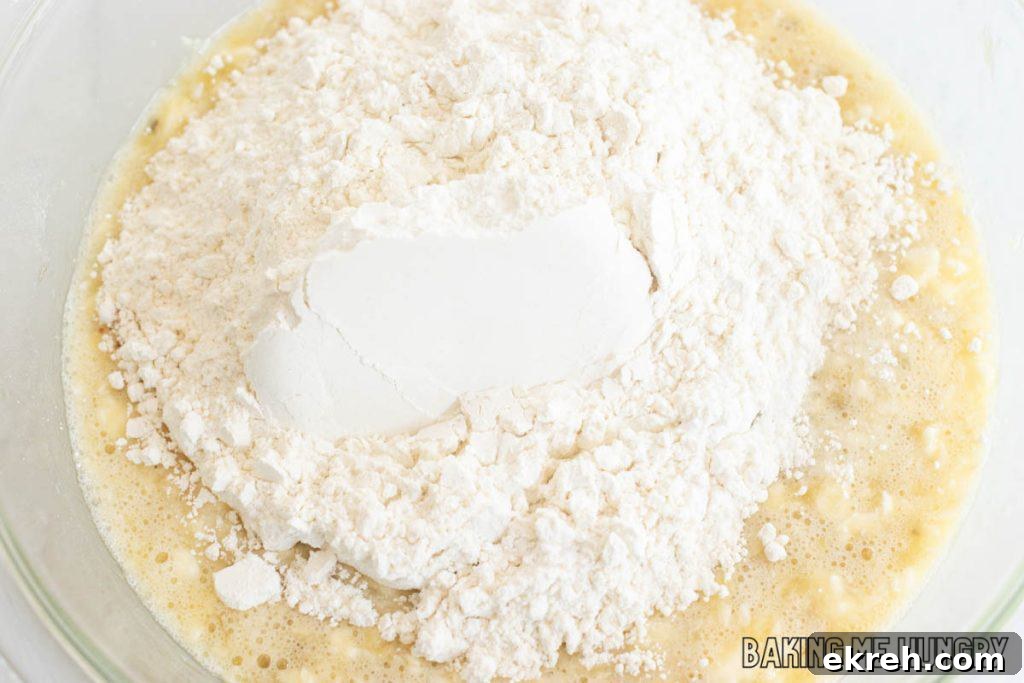 flour added to bowl