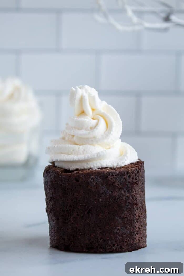 3-Ingredient Keto Whipped Cream Recipe 12 chocolate mug cake topped with keto whipped cream