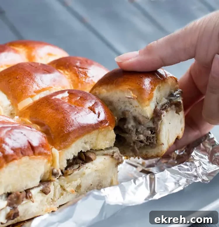 Philly Cheesesteak Sliders with Free Printable Recipe Card 3 Philly Cheesesteak Sliders. Tender shaved steak, fried onions and mushrooms, melty cheese and a buttery toasted bun make these sliders a delicious choice for game day. Free printable pennants make them fun!