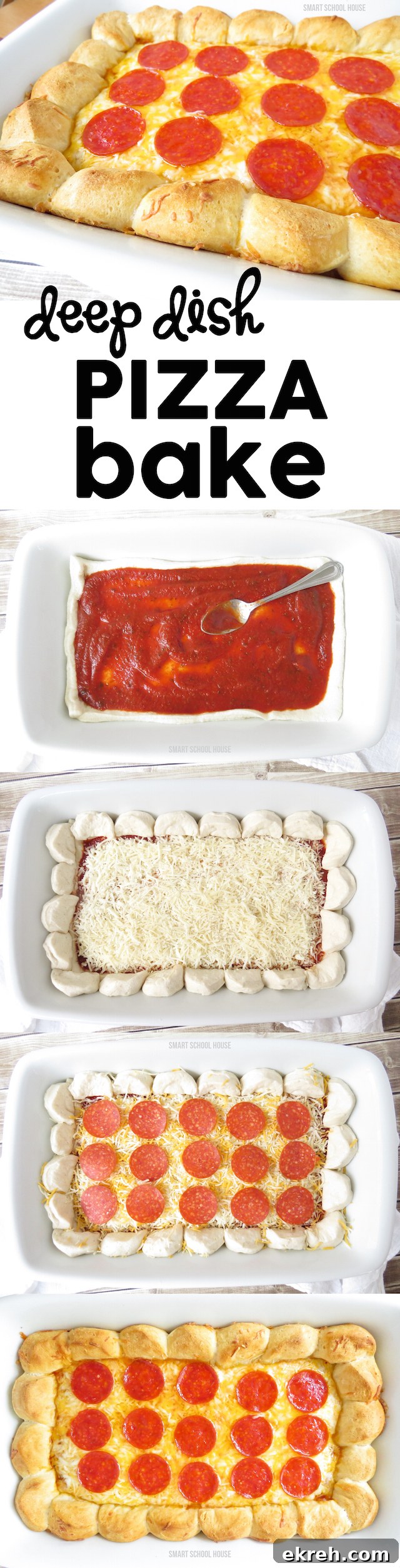Chicago-Style Deep Dish Pizza Bake Recipe 3 Deep Dish Pizza Bake. An easy pizza recipe idea. OMG! SO GOOD!