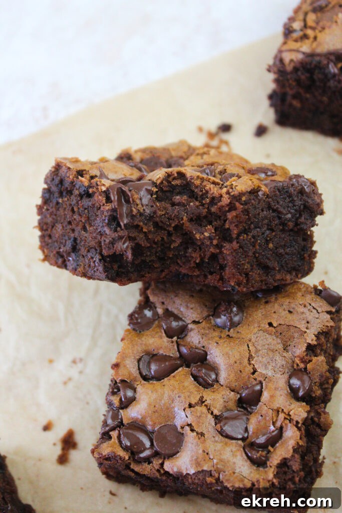 Decadent Fudgy Pumpkin Brownies Recipe 3 Closeup of a fudgy pumpkin brownie