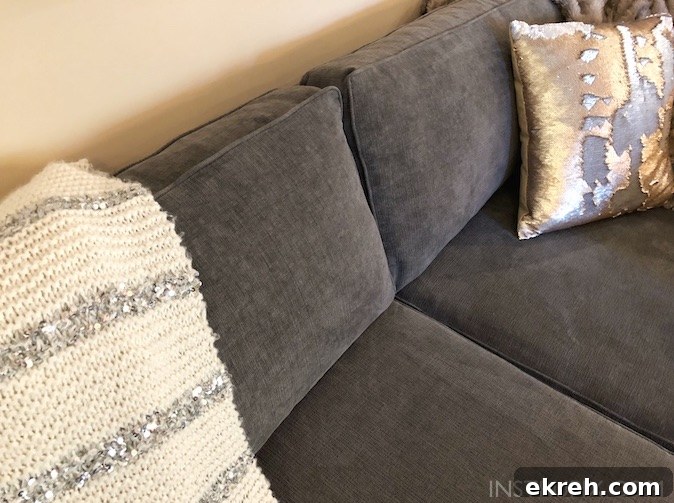 Turn cushions over and push the foam or feathers back up