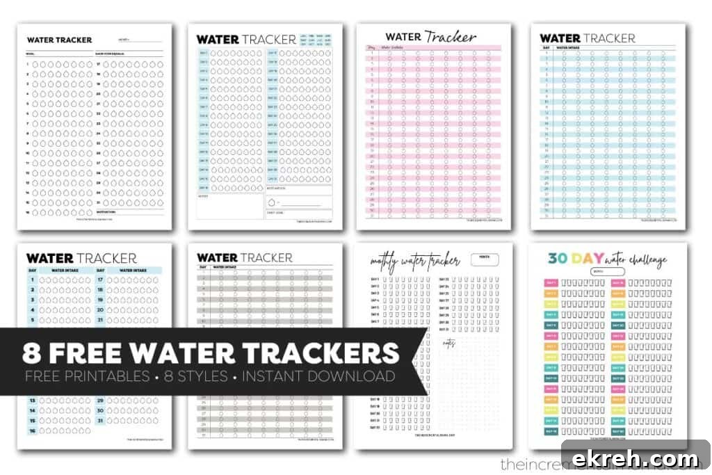 8 free printable water tracker templates