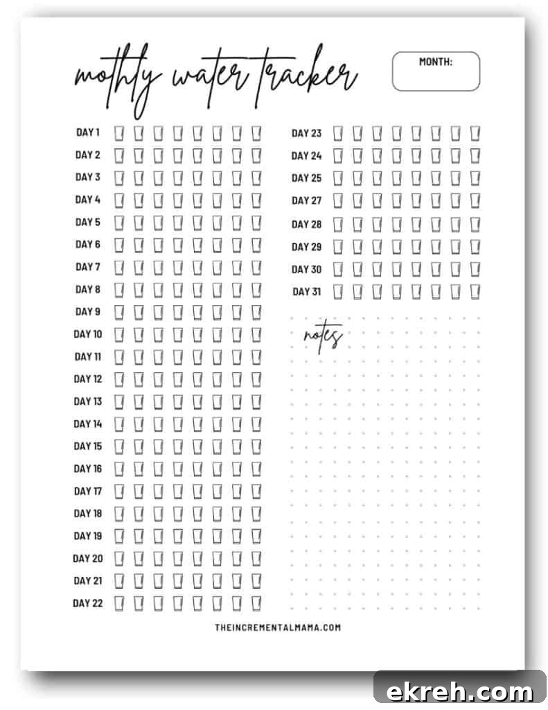feminine water tracker bullet journal