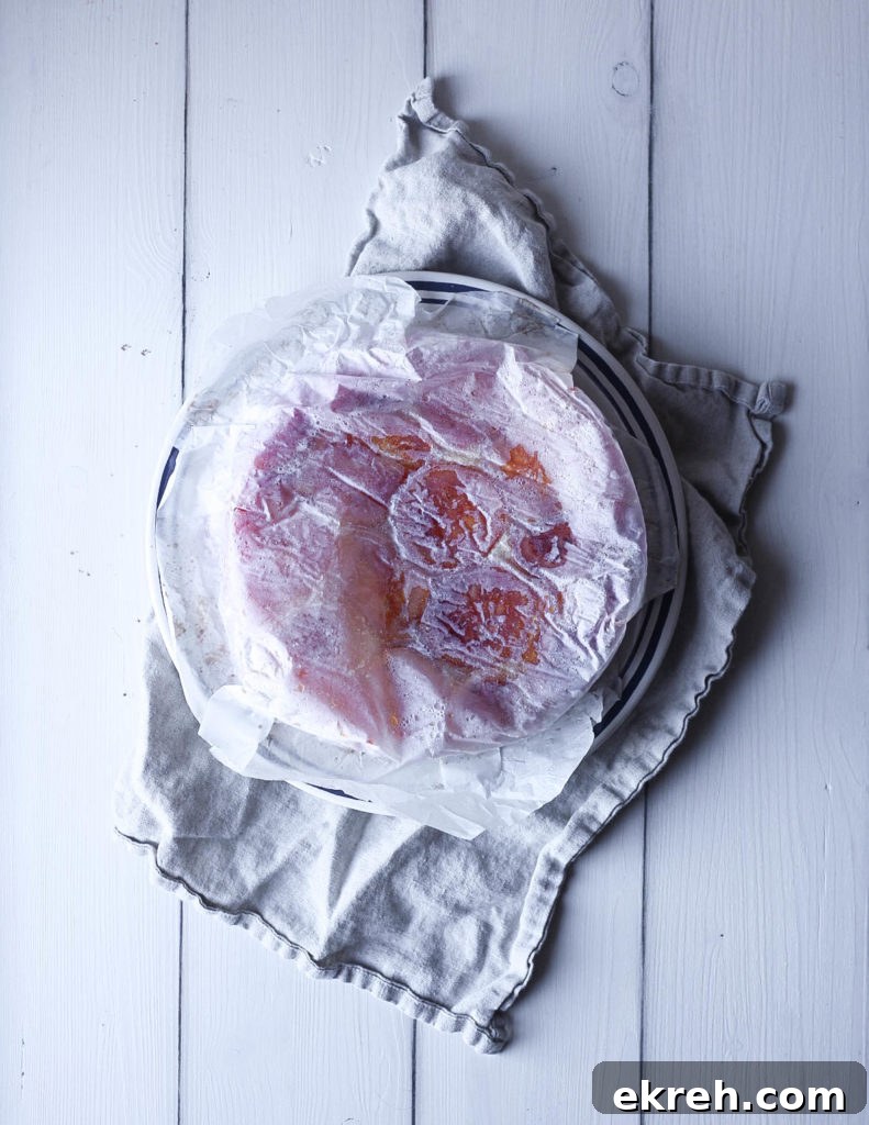 blood orange upside down cake baked