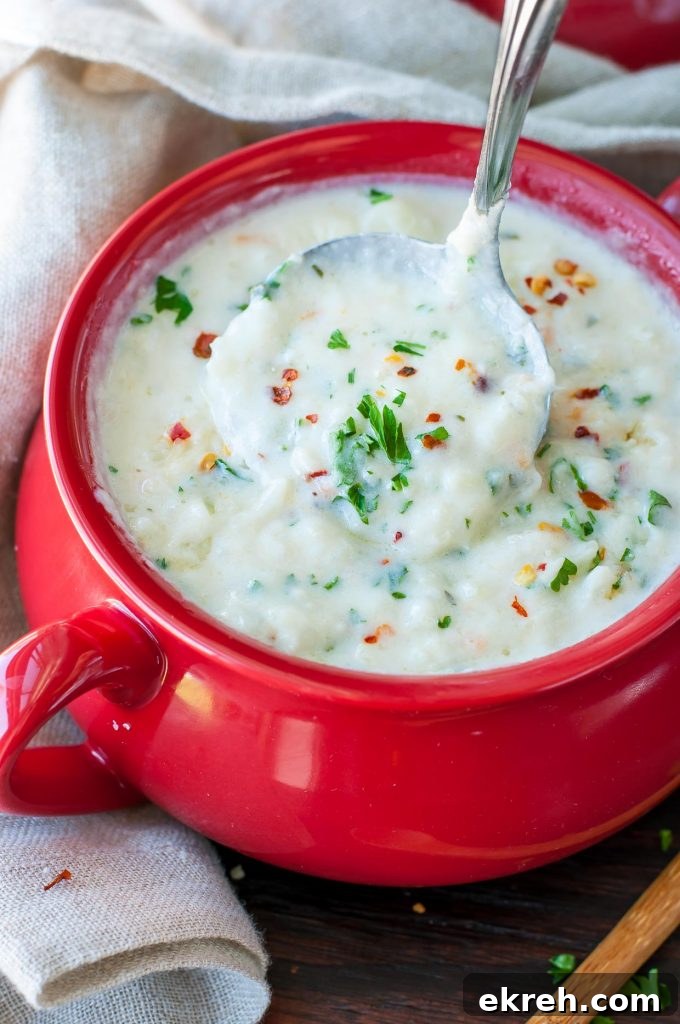 This Pressure Cooker Creamy Cauliflower Soup is ready in record time and loaded with veggies.