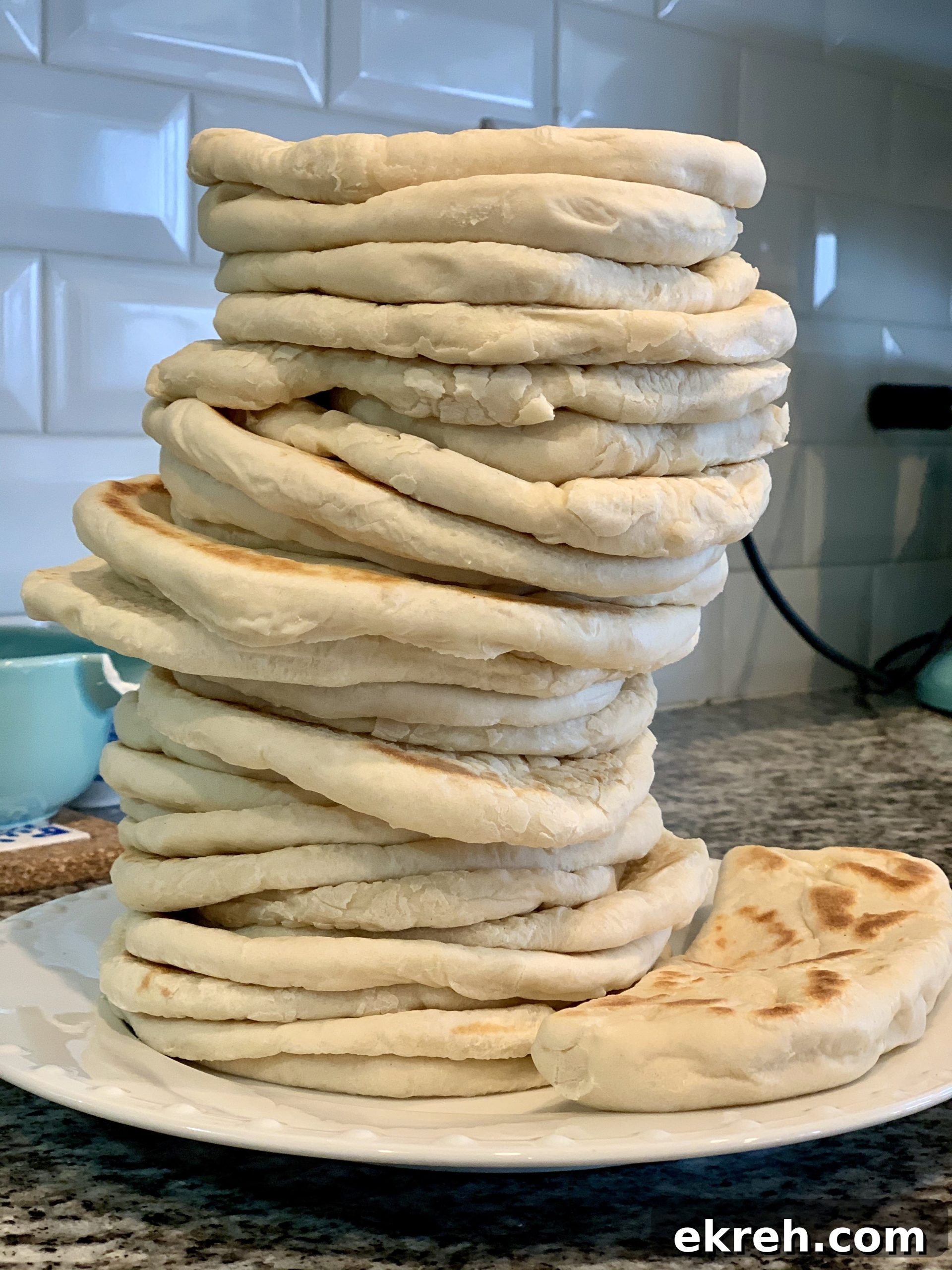 Huge pile of naan bread
