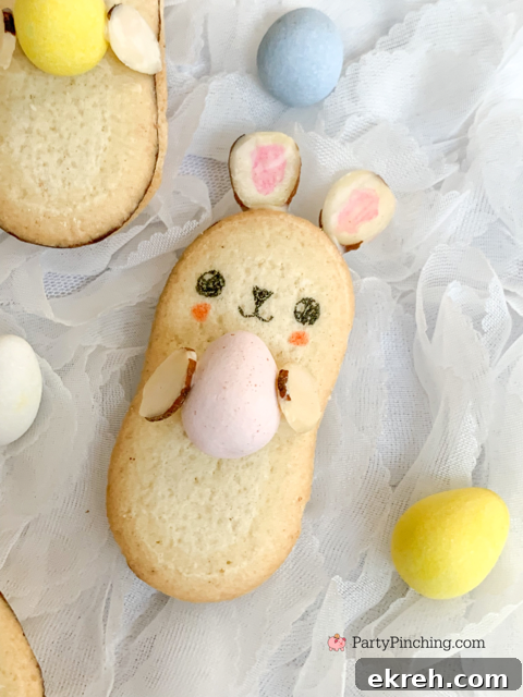 Easter Bunny Milano Cookies, best easy Easter bunny cookies recipe, pepperidge farm Milano cookies, cute bunny cookies, best Easter dessert ideas for kids, no bake store bought Easter cookies, best easy Easter dessert brunch dinner food recipe ideas