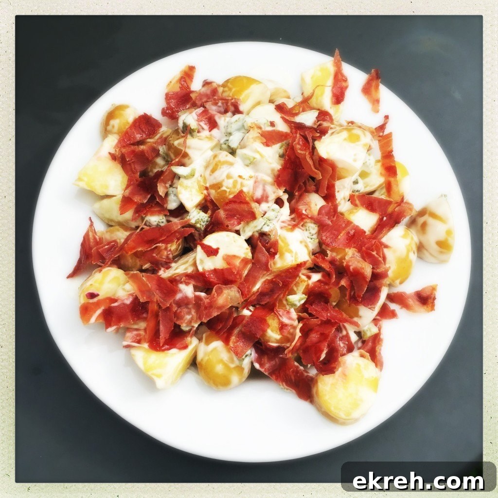Quick Party Food Ideas That Taste Incredible 3 potato and bacon salad, bacon potato salad, homemade potato salad, easy potato salad recipe, easy family food from daisies and pie