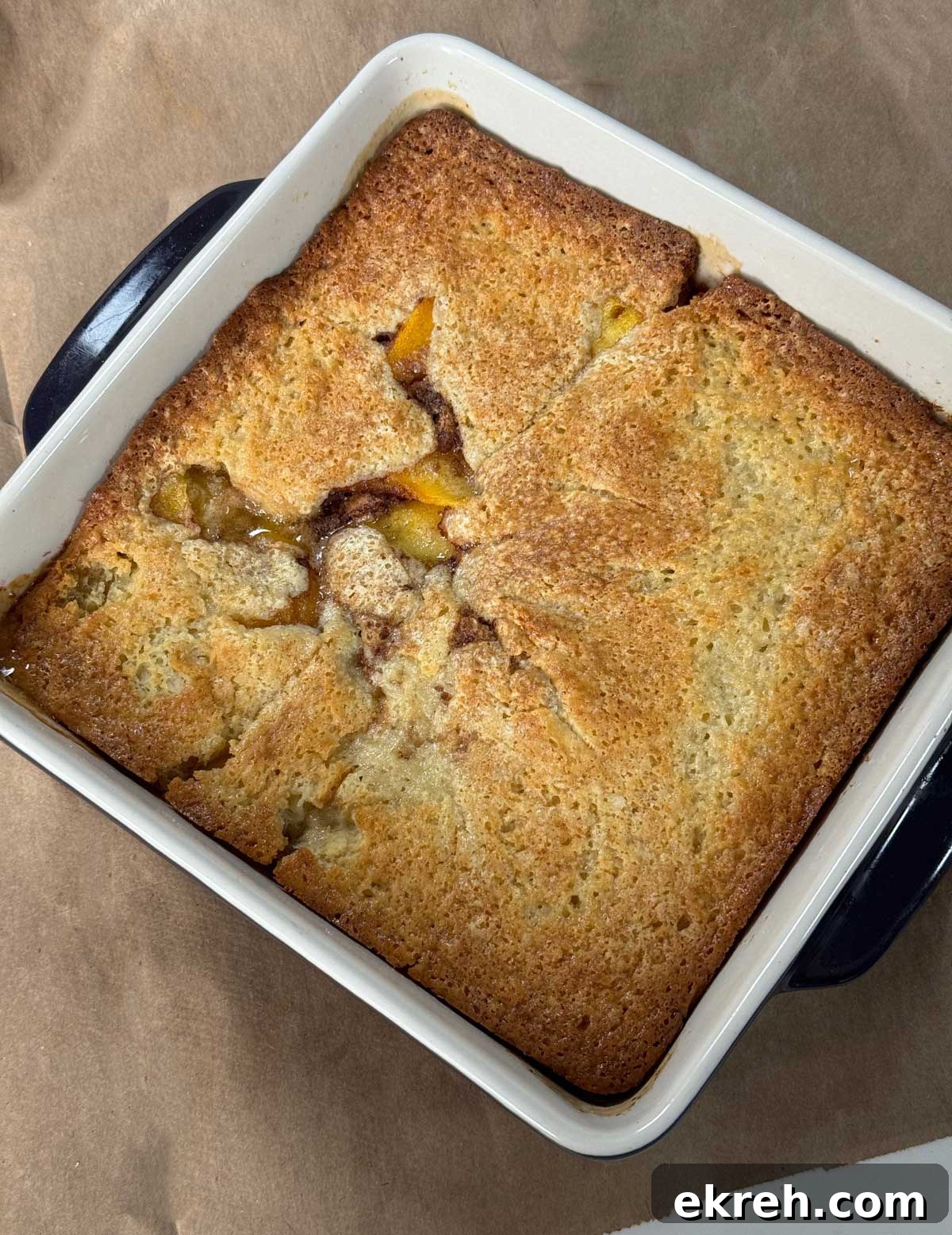 Salt Lick Peach Cobbler in a 9-inch Dish