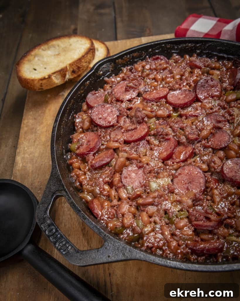 Smoky Loaded Baked Beans with Bacon and Brown Sugar 2 Photos for the loaded baked beans recipe