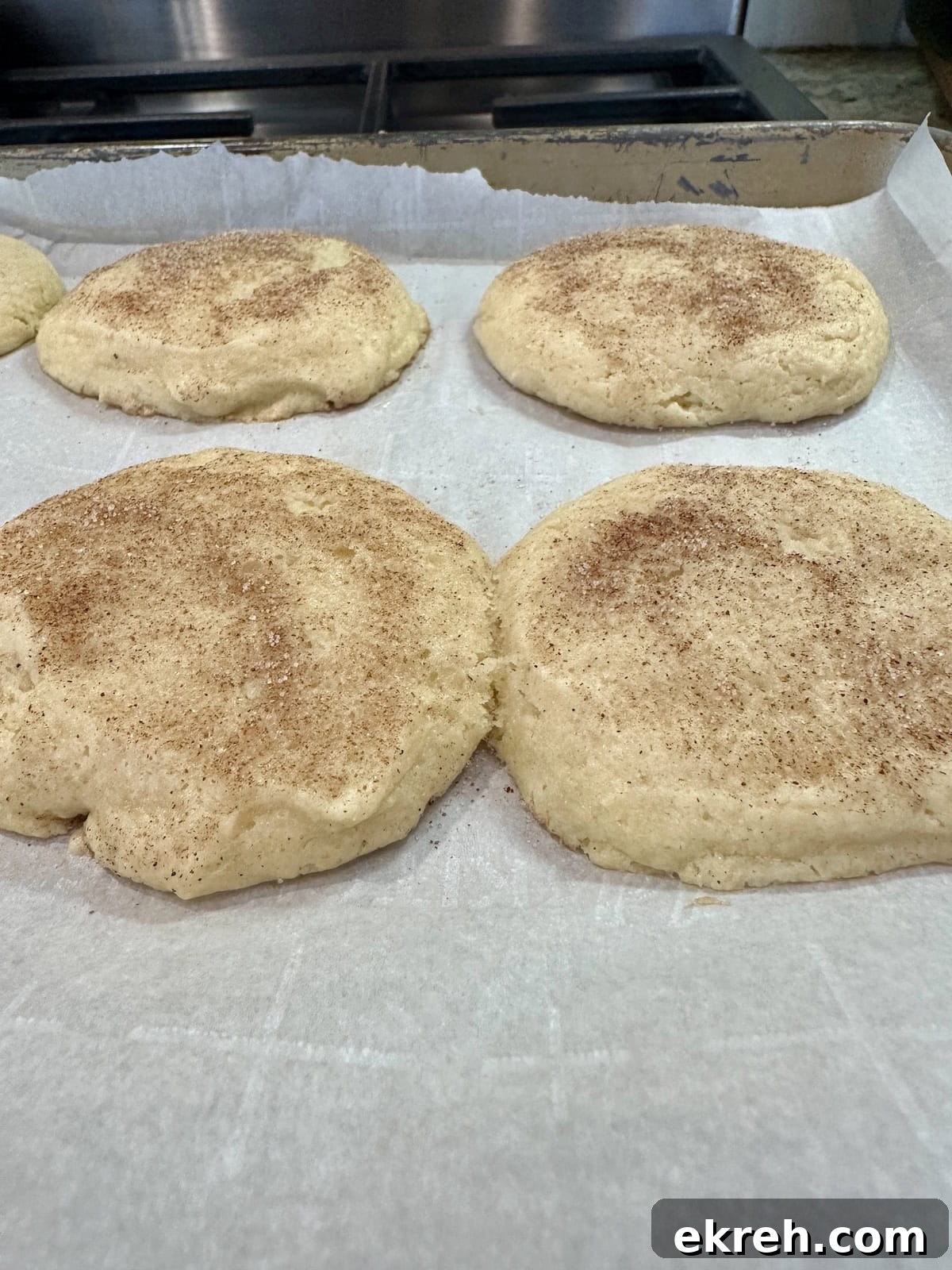 Cookies with cinnamon and sugar to top.