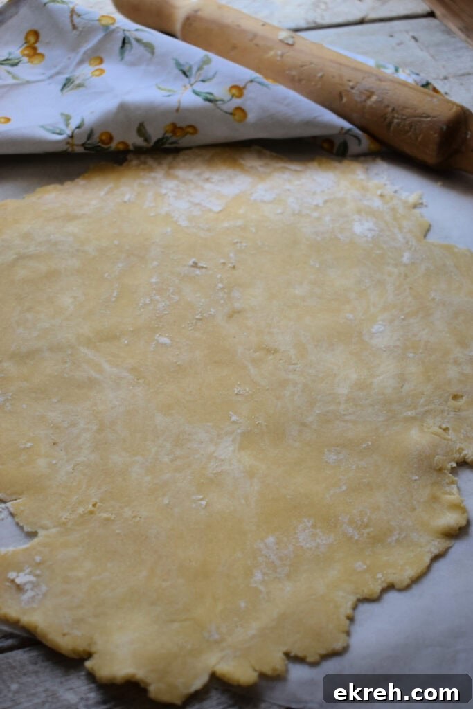Rolled out shortcrust pastry.