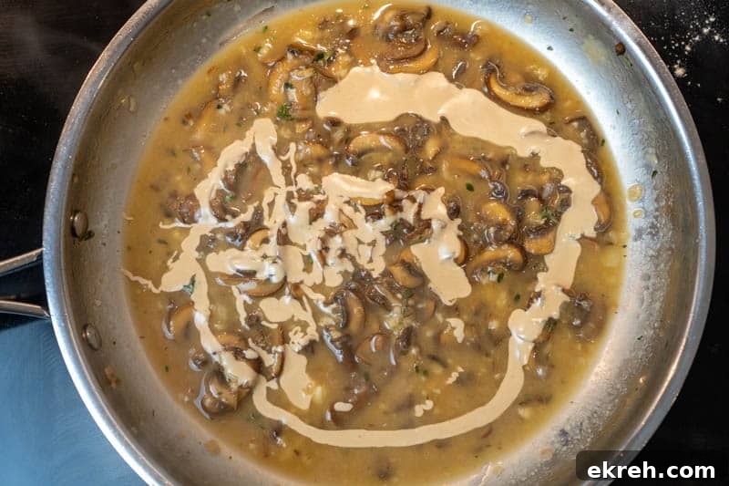 Stirring in the tahini