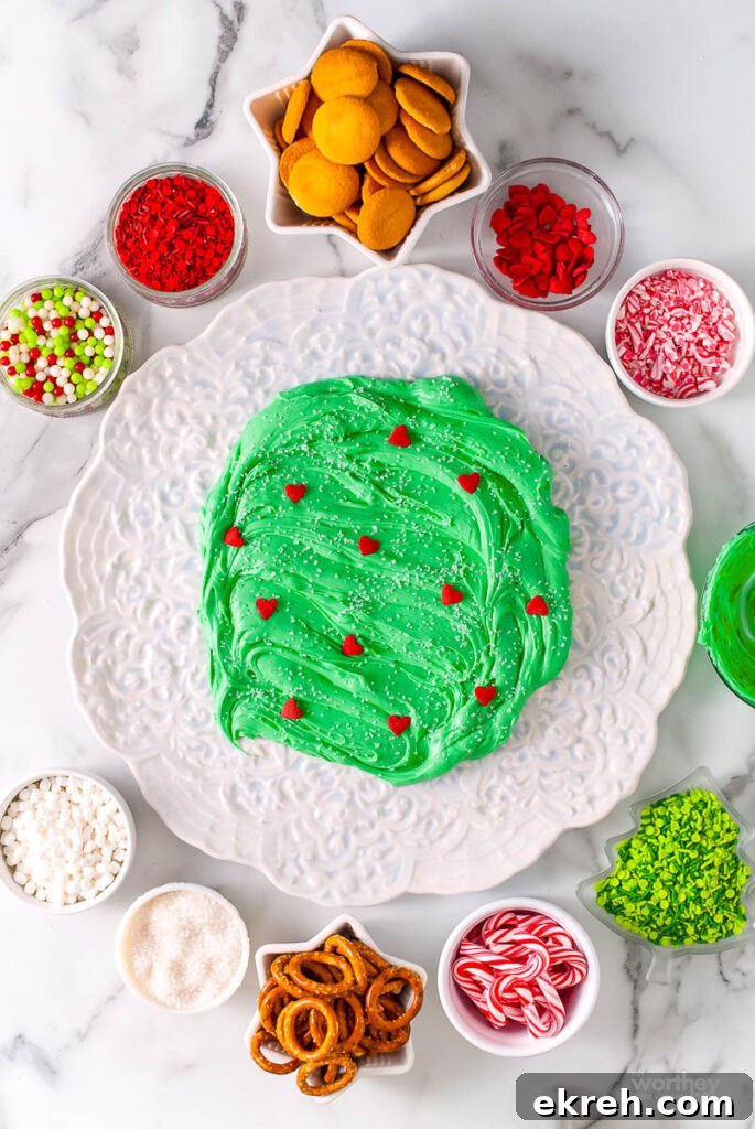 Grinch Frosting on white platter