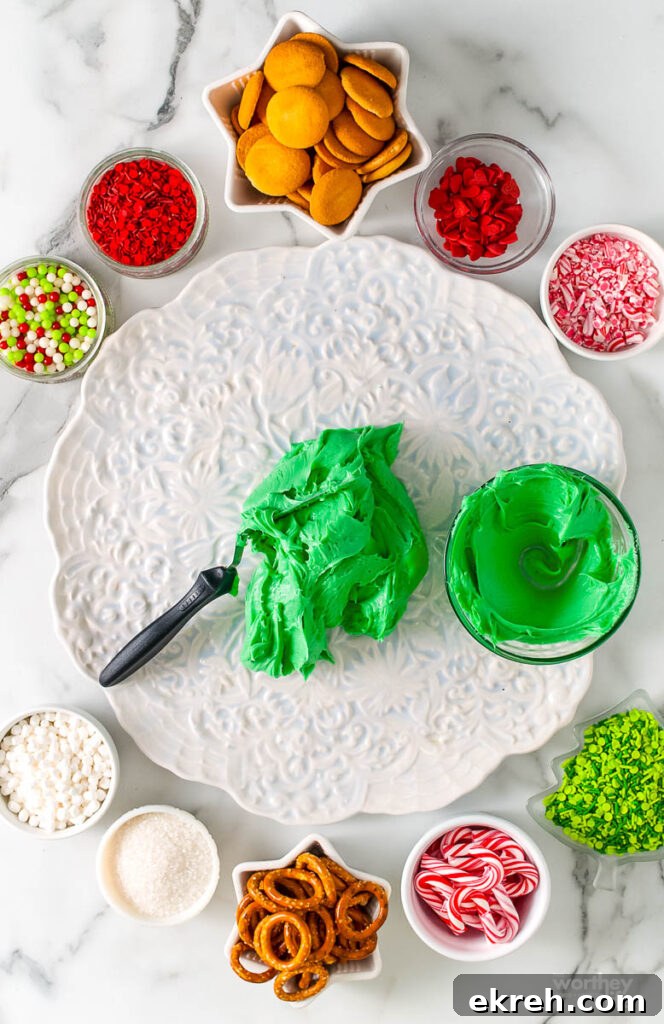 Spreading green frosting on white platter
