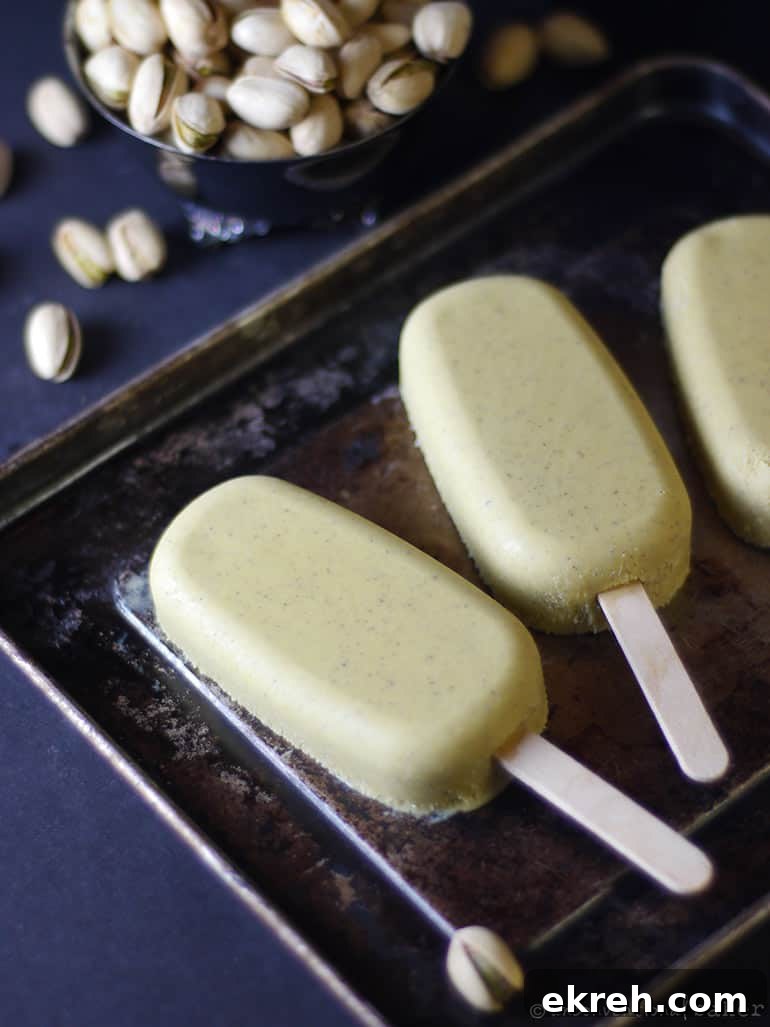 dairy-free pistachio coconut ice cream pops (vegan, gluten-free)