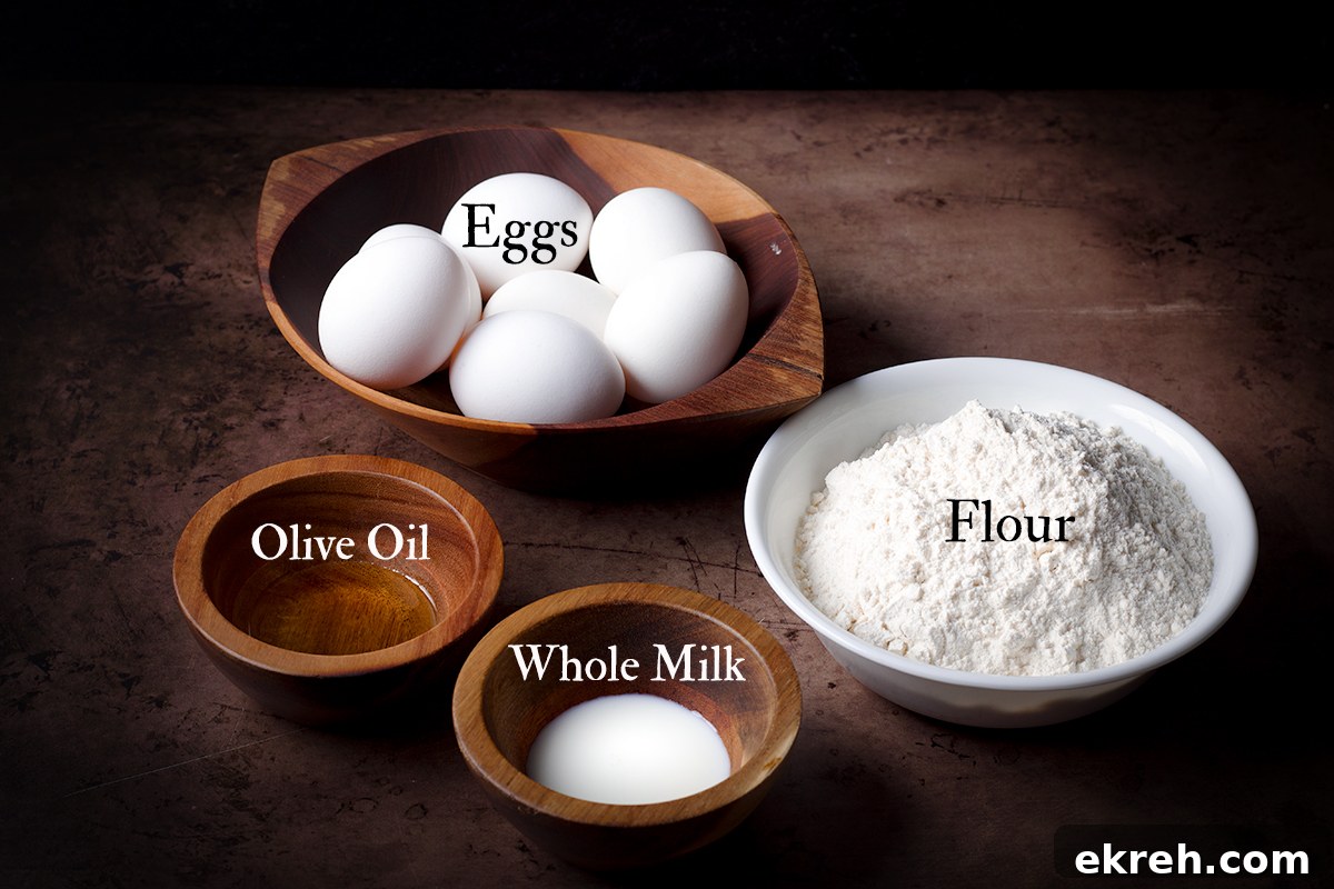 All the ingredients you need to make homemade spaghetti noodles.