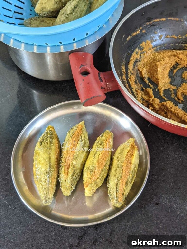 karelas stuffed with filling ready for air frying.