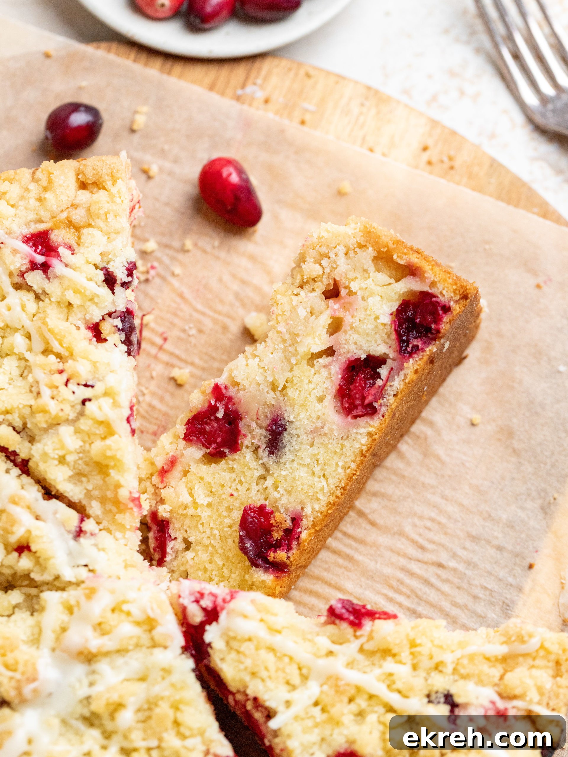 Glazed cranberry cake