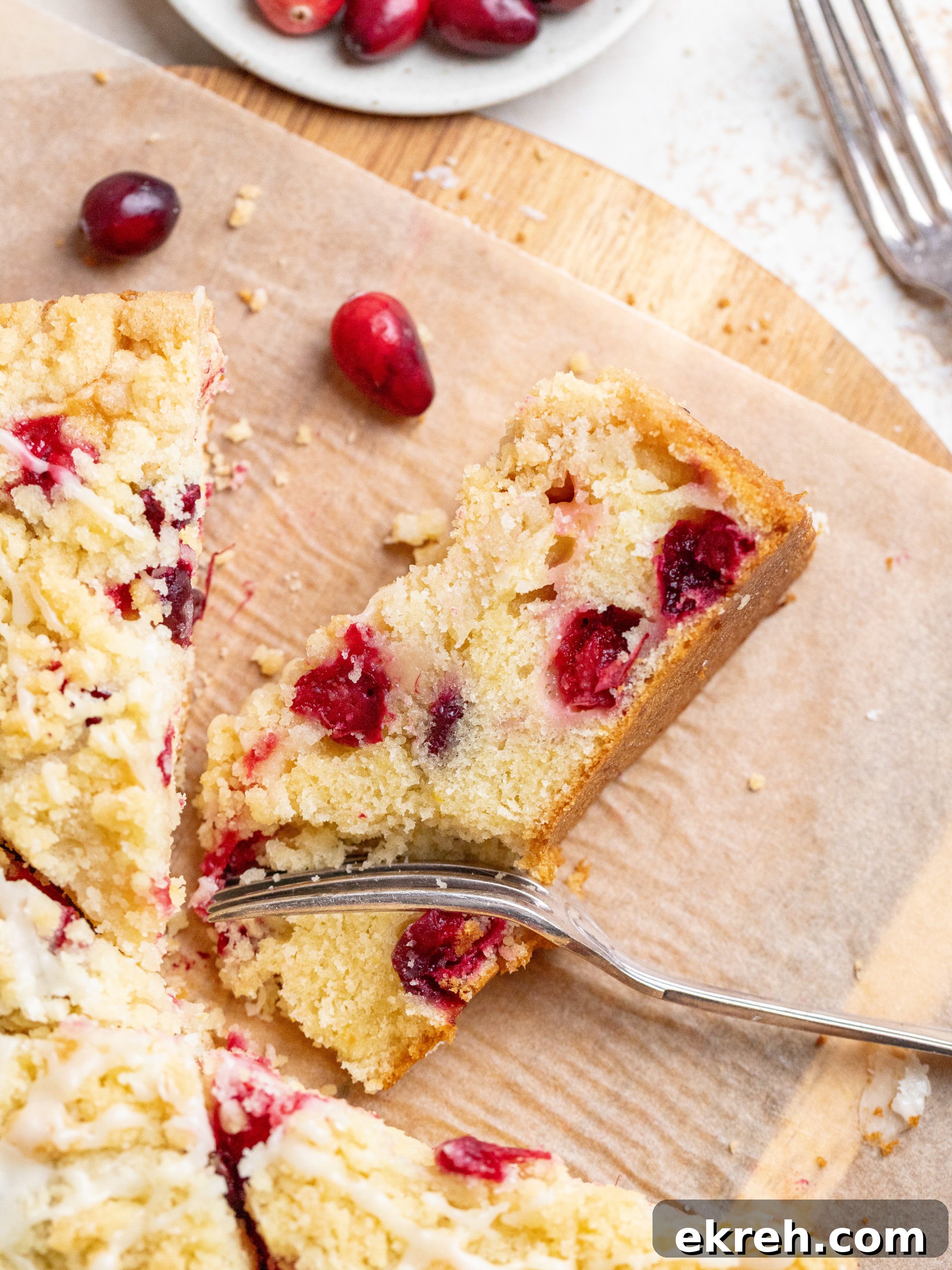 Stored cranberry orange cake