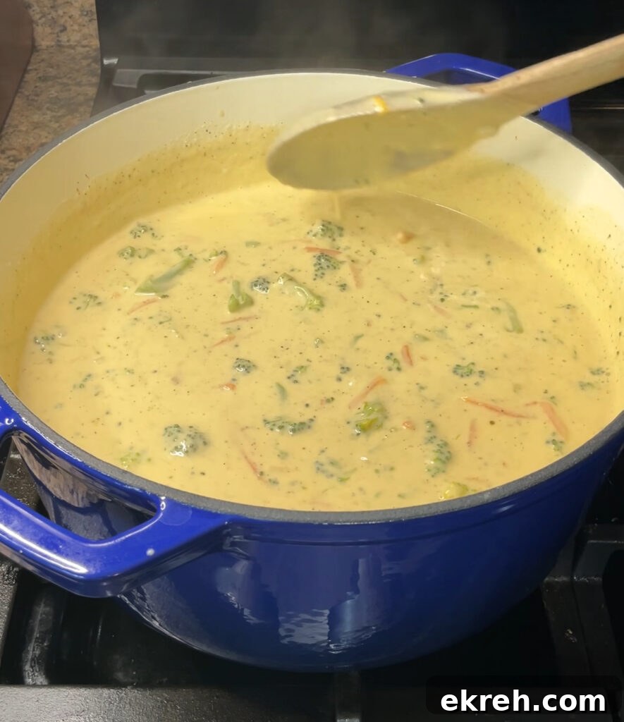 Homemade Creamy Broccoli Cheddar Soup Recipe 21 Finished broccoli cheddar soup