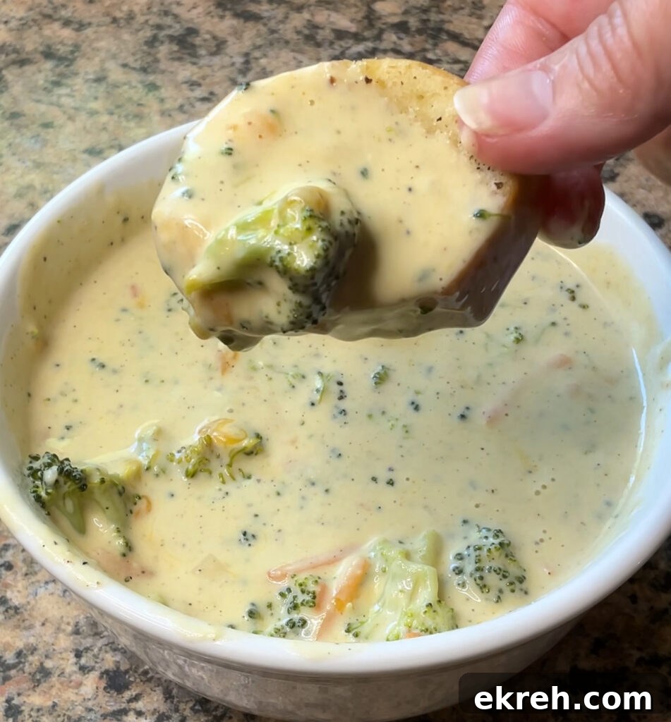 Homemade Creamy Broccoli Cheddar Soup Recipe 23 Broccoli Cheddar Soup with bread