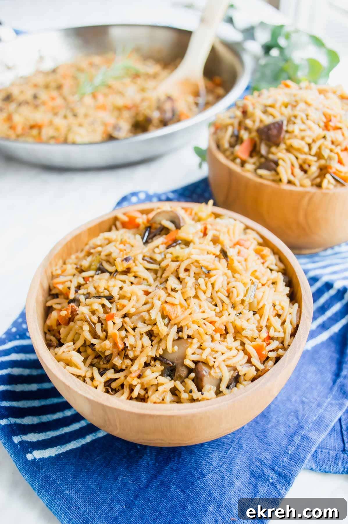 Vegetable Wild Rice in bowls.