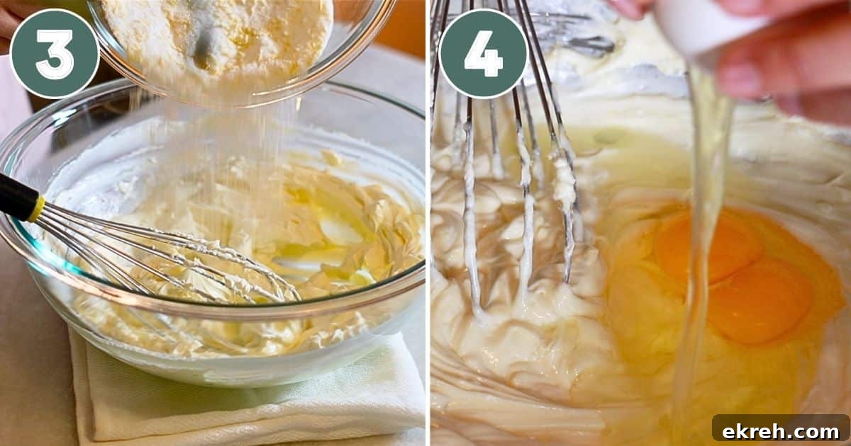 Burnt Basque Cheesecake Recipe 6 steps 5-6 of making Basque cheesecake
