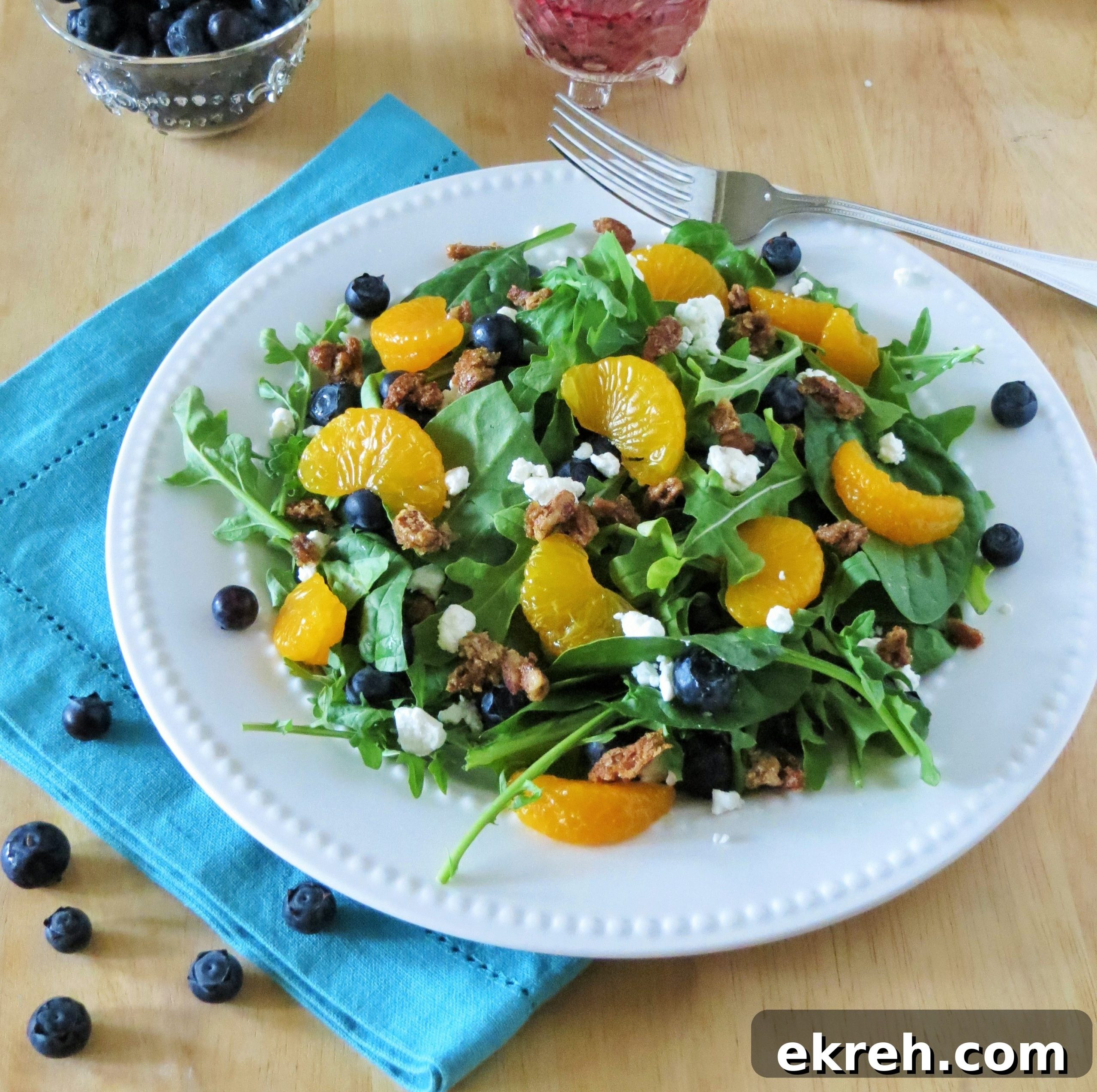 Blueberry and Orange Salad with Spiced Pecans Recipe 3 Blueberry vinaigrette in a jar