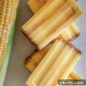 Mexican Corn Paletas with Cajeta (Caramel Ice Pops) 12 Corn & cajeta paletas (popsicles) stacked