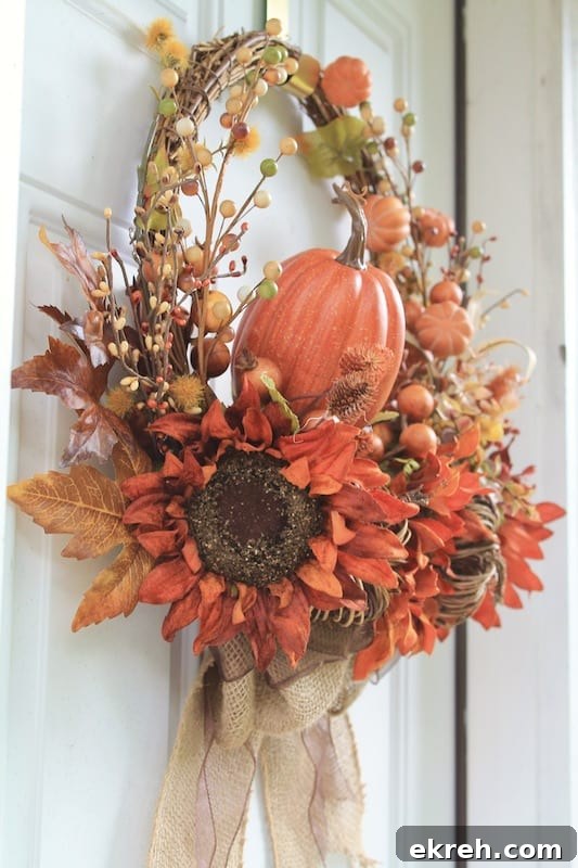 how to make a pumpkin wreath
